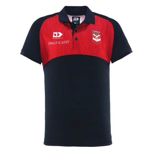 2025 Tonga Rugby League Mens Media Polo - Black
