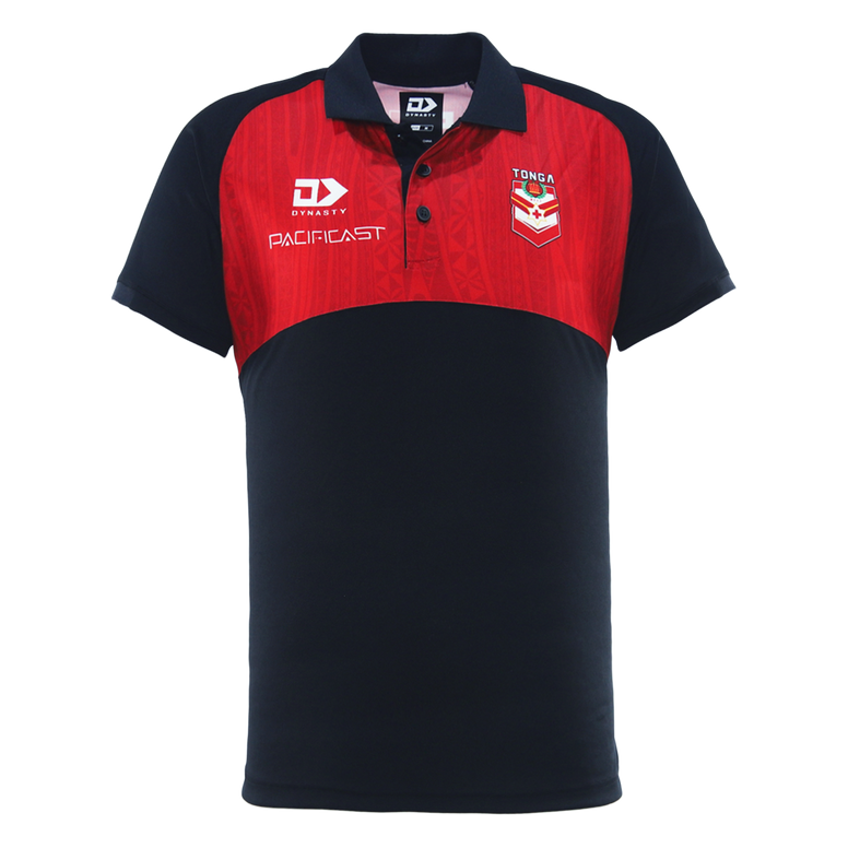 2025 Tonga Rugby League Mens Media Polo - Black