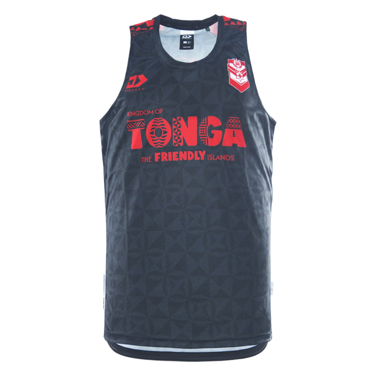 Tonga Rugby League Adults Training Singlet - Black