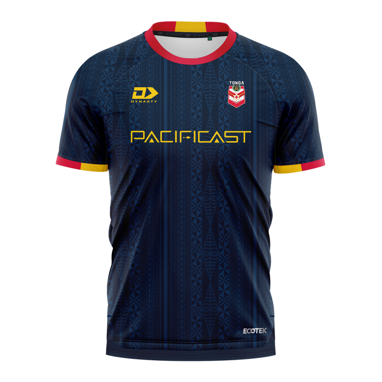 2025 Tonga Rugby League Mens Players Warm up Tee - Navy